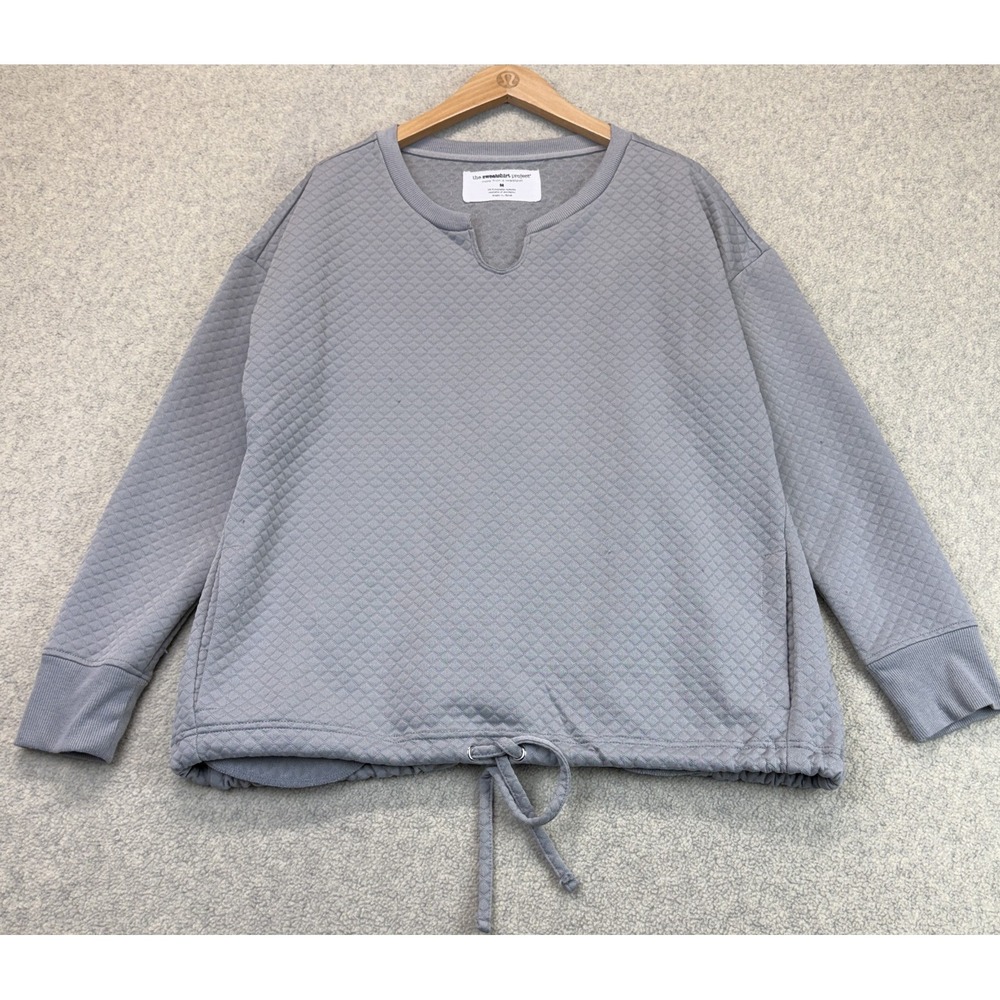 The Sweatshirt Project Womens Sweatshirt Light Blue Dimond Quilt Comfort Boxy M